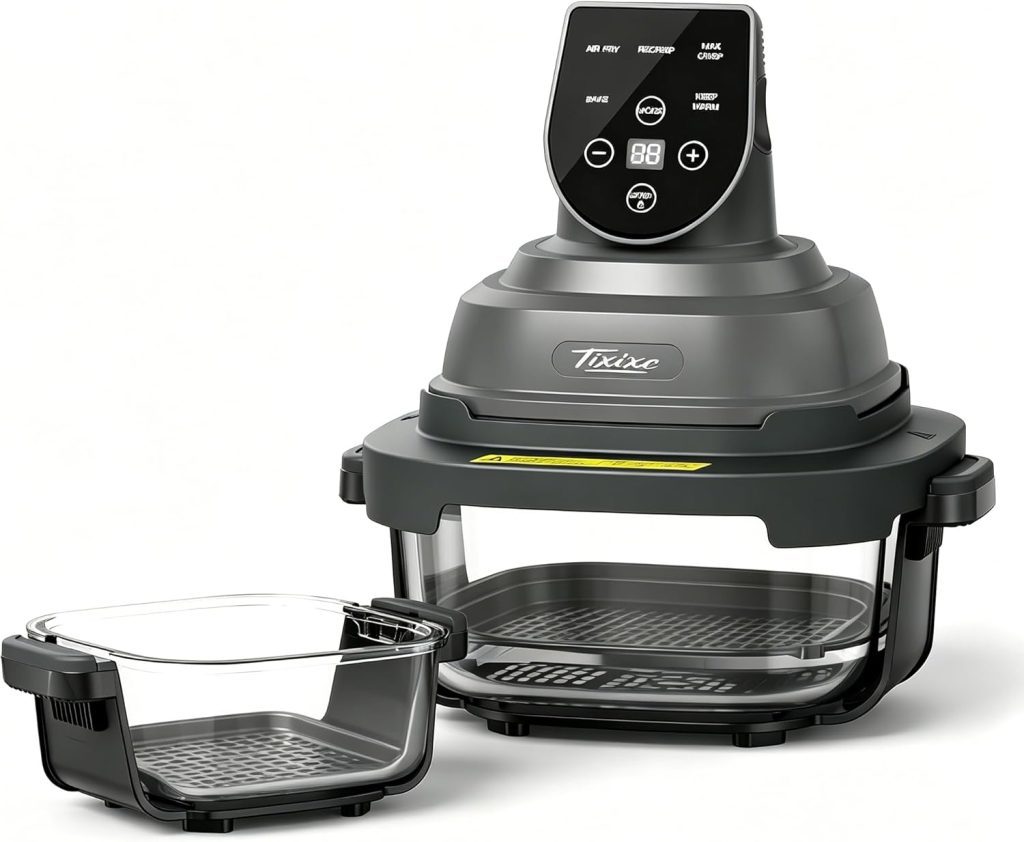 Tixixc 5-in-1 Glass Air Fryer 4QT & 6-Cup