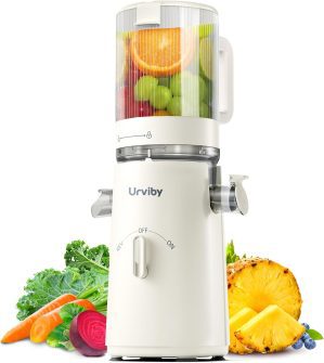 Cold press juicer machine with 5-inch feed chute for fruits and vegetables