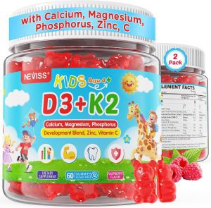 Neviss Kids Vitamin D3 K2 gummies bottle for children ages 4 and up