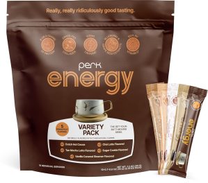 Variety pack collagen protein coffee stick packets with 100mg caffeine per serving