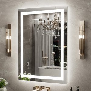 Brayden Studio LED backlit frameless bathroom vanity mirror with anti-fog lighting