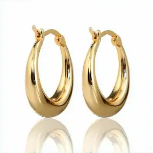 14K Gold Graduated Hoop Huggie Earring $10