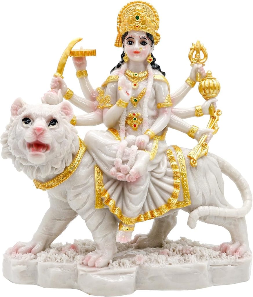 Durga Mata Idol Statue 8.5” Marble Color