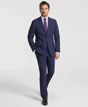DKNY Men’s Modern-Fit Nested Suit Navy Blue