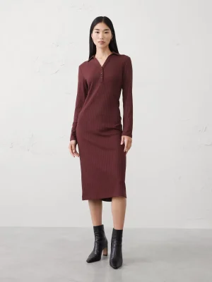 Banana Republic Factory Wide-Ribbed Knit Midi Dress