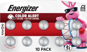 Energizer 2032 Batteries 10 Pack with 3-in-1 Child Shield