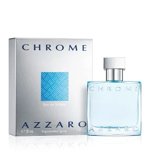 Azzaro Chrome Eau de Toilette Spray men’s fragrance bottle with fresh aquatic citrus woody scent profile